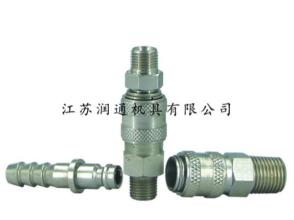 QKD-X微型單手半自動氣動快速接頭(黃銅)(063)